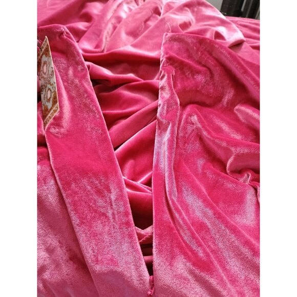 Plus Size Boohoo Velour Plunge Puff Sleeve‎ Skater Dress Hot Pink size 18 - Picture 9 of 12